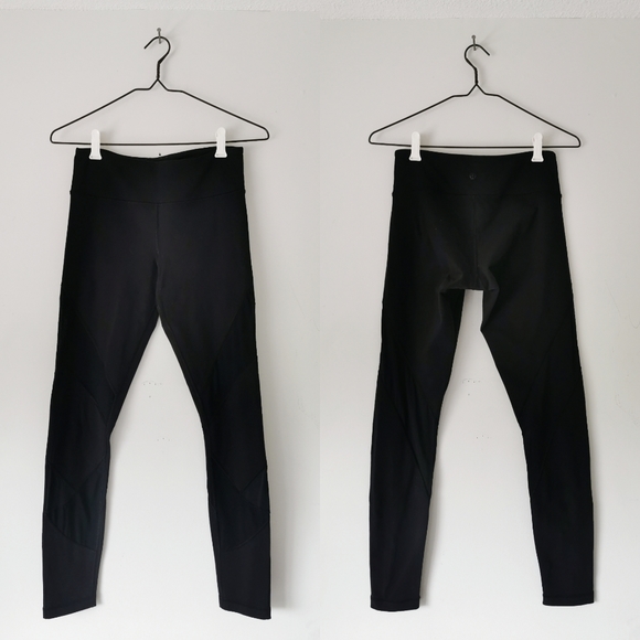 Lululemon Black Mesh Panel Leggings